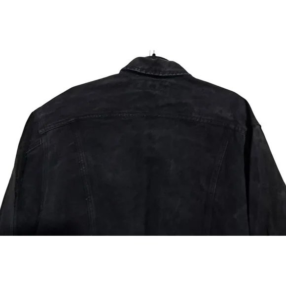 Lee Trucker Jacket Mens L Black Overdyed Denim Vintage 1990s Lee 7175SB - Picture 6 of 10